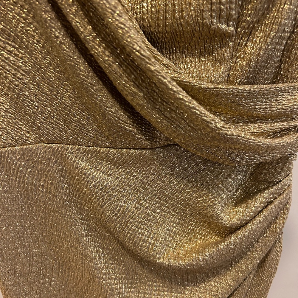 Xscape Gold One-Shoulder Gown - Picture 4 of 6